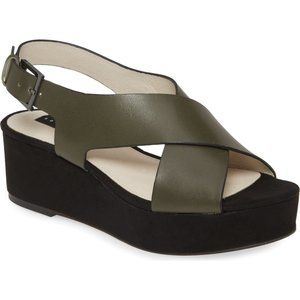 Sanctuary Cruise Platform Sandal Fatigue Green
